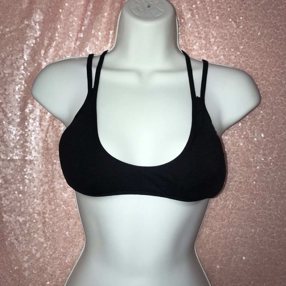 Youmita Low Black Simple Bralette